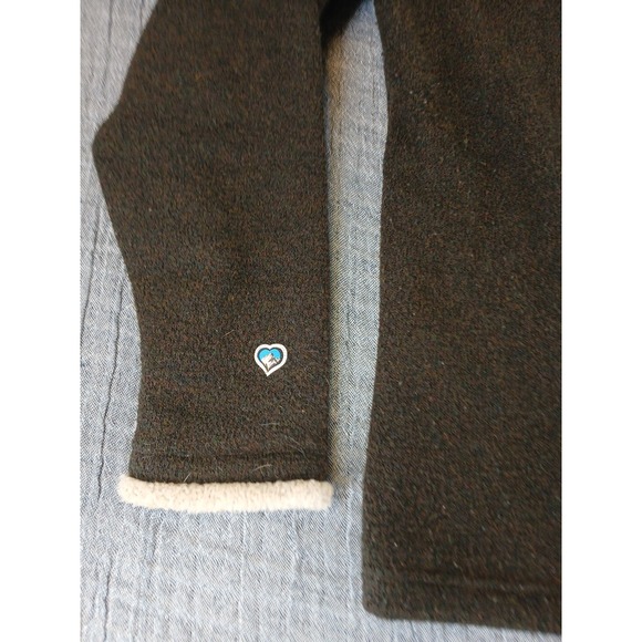Kuhl Alfpaca Fleece Quarter Zip Pullover Sweater Jacket Brown Womens Size Large - Picture 8 of 11